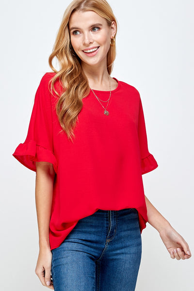 Ruffle Sleeve Blouse