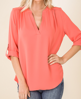 Split-Neck Blouse